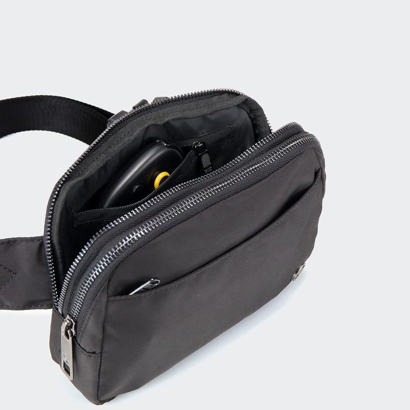 Pander Everywhere Belt Bag for Women, 5 Zipper Pockets Nylon Crossbody Fanny Pack Purse (Black) - Image 4